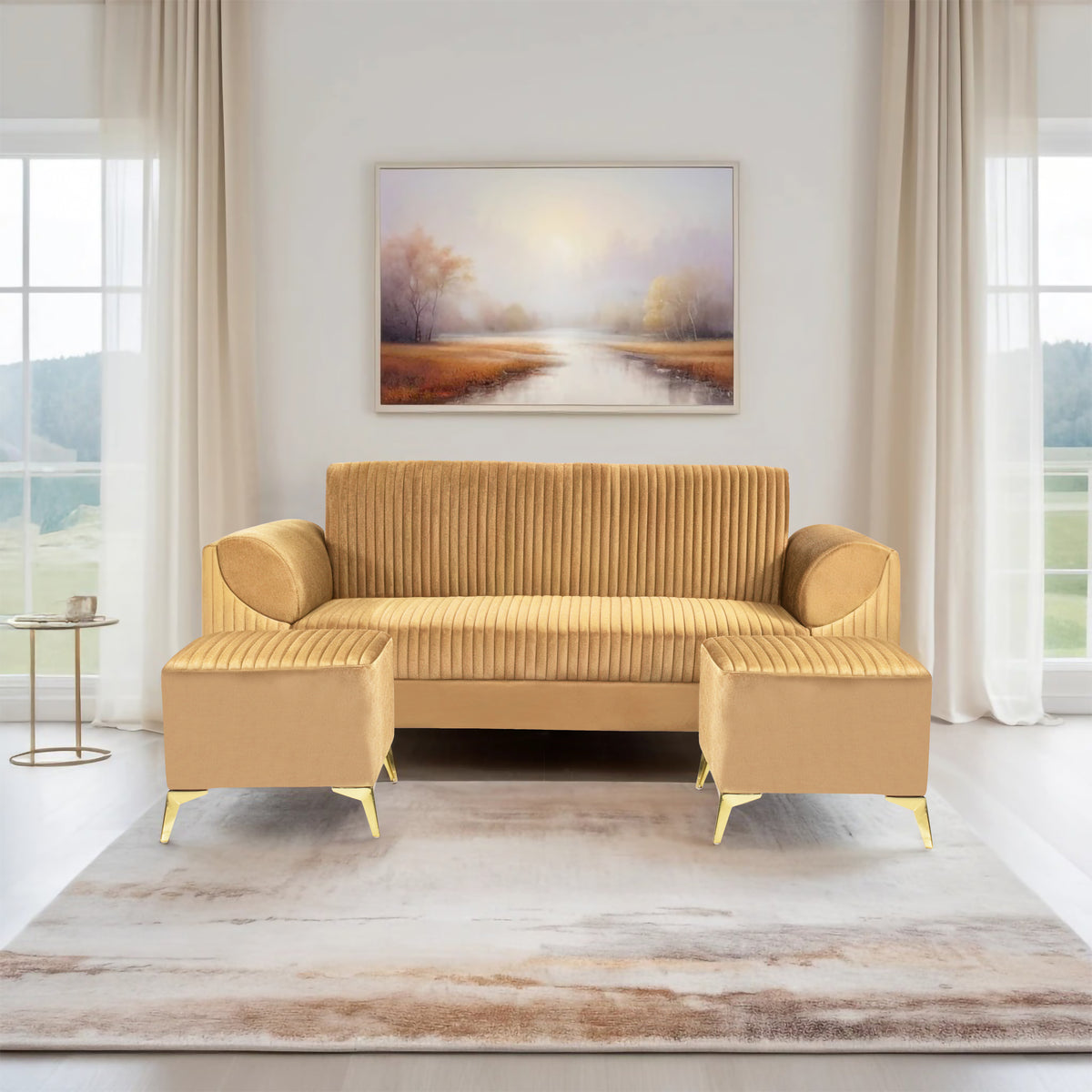 Insopack Sofa Signature 5 Seater Ottoman (Beige)