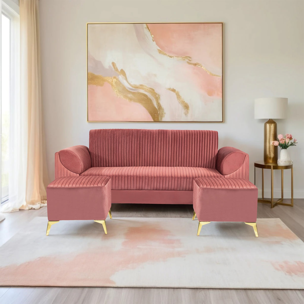 Insopack Sofa Signature 5 Seater Ottoman (Peach)
