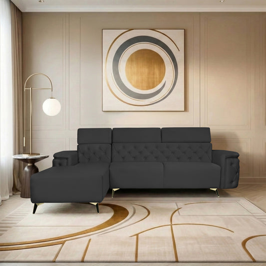 Insopack Sofa Aura 6 Seater LHC (Black)