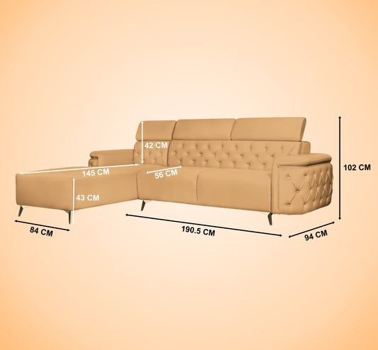 Insopack Sofa Aura 6 Seater LHC (Beige)