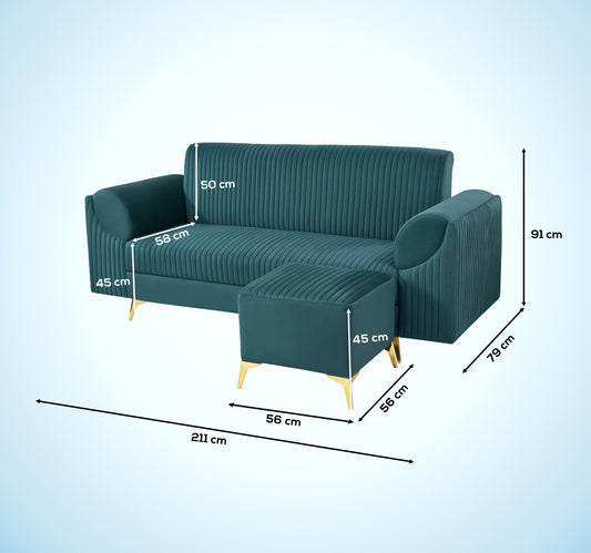 Insopack Sofa Signature 4 Seater Ottoman (Teal)