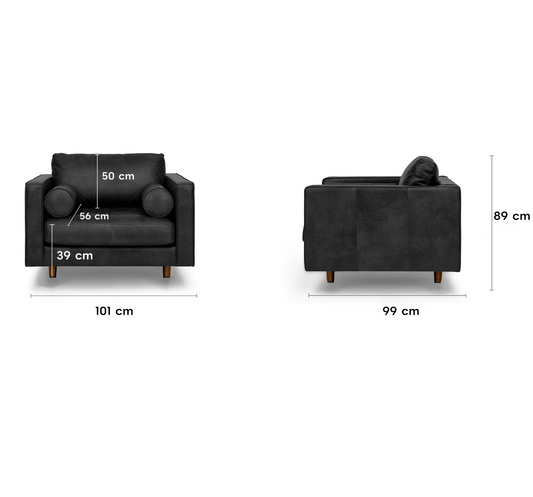 Insopack Sofa Luxe 1 Seater (Black)