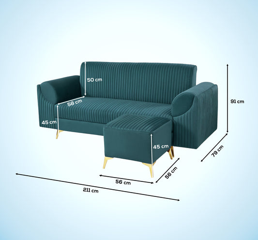 Insopack Sofa Signature 5 Seater Ottoman (Teal)