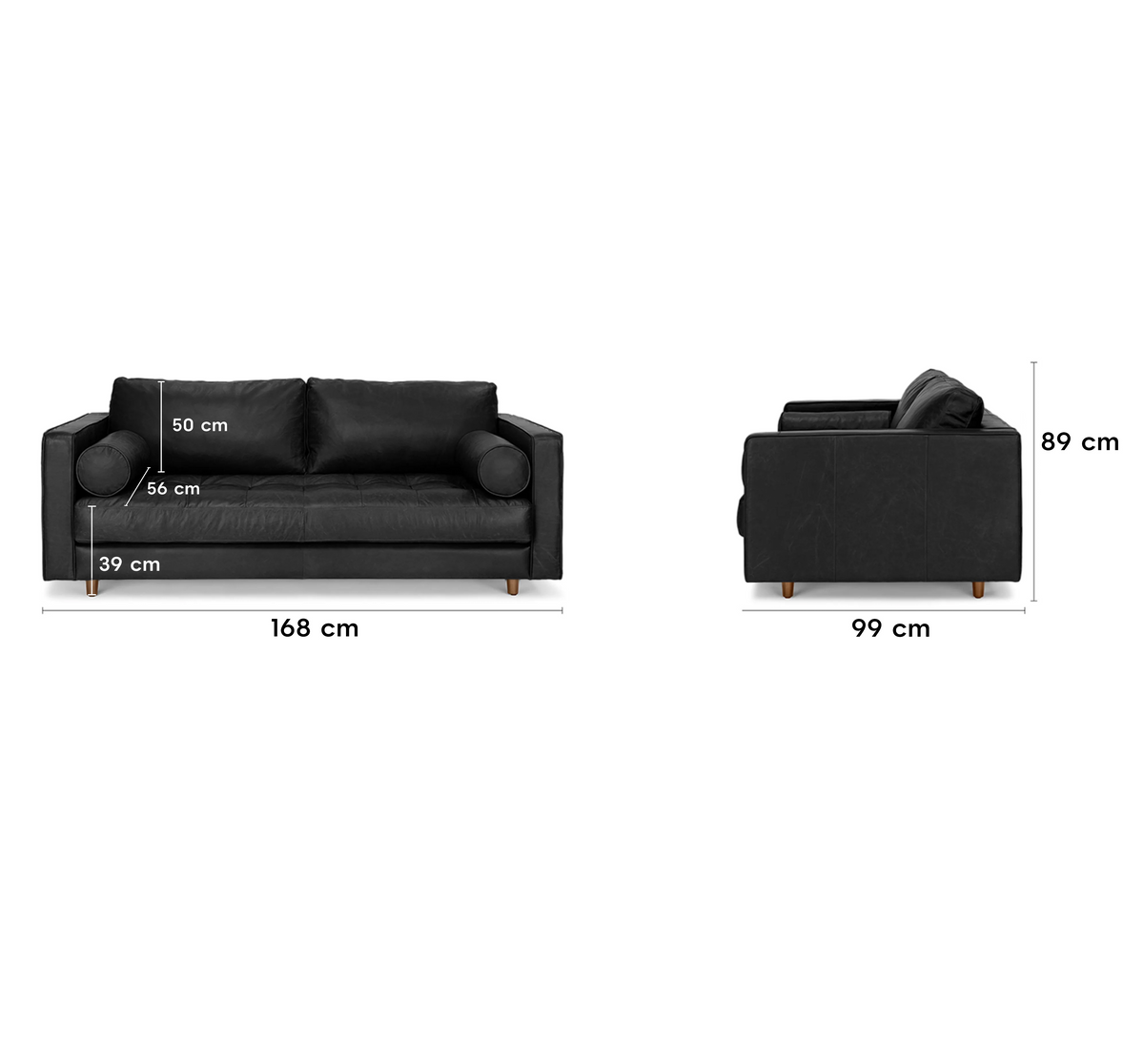 Insopack Sofa Luxe 2 Seater (Black)