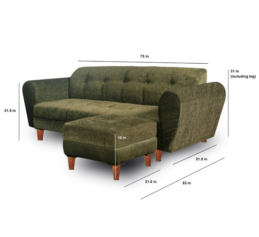 Insopack Sofa Crown 5 Seater with 2 Ottoman (Green)