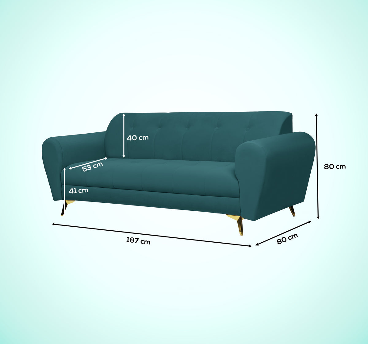 Insopack Sofa Crown Icon 3 Seater (Teal)