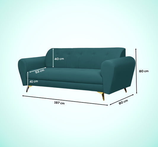 Insopack Sofa Crown Icon 3 Seater (Teal)