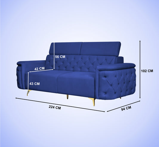 Insopack Sofa Aura 3 Seater (Blue)