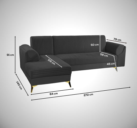 Insopack Sofa Signature 6 Seater RHC (Black)