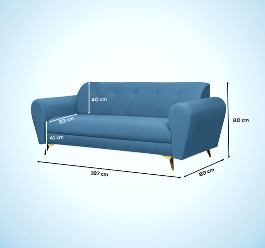 Insopack Sofa Crown Icon 3 Seater (Sky Blue)
