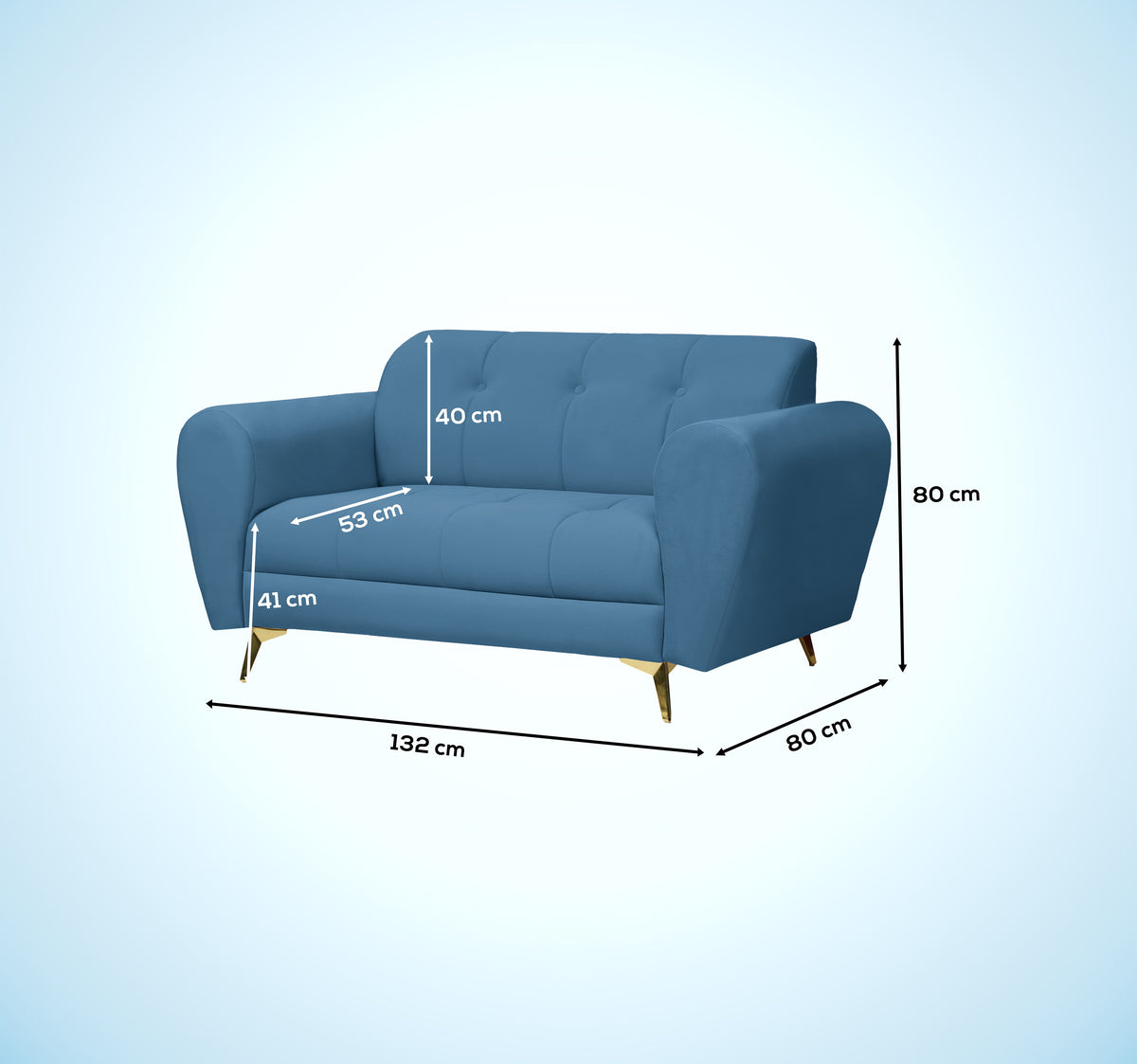 Insopack Sofa Crown Icon 2 Seater (Sky Blue)