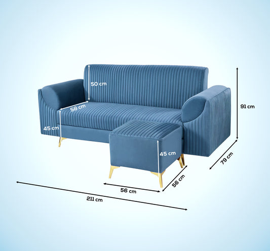 Insopack Sofa Signature 4 Seater Ottoman (Sky Blue)