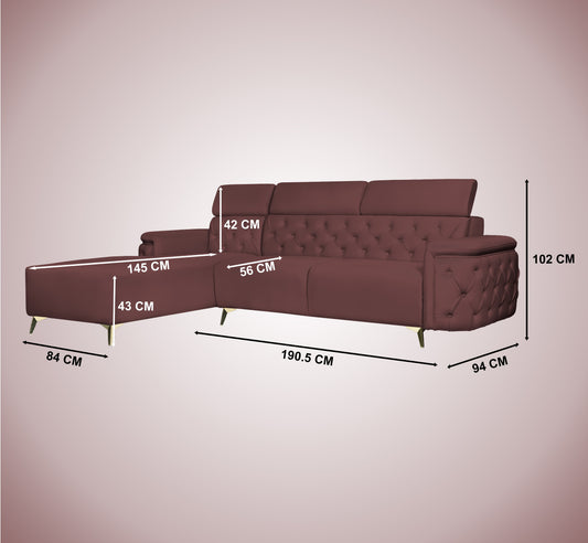 Insopack Sofa Aura 6 Seater LHC (Brown)