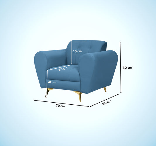 Insopack Sofa Crown Icon 1 Seater (Sky Blue)