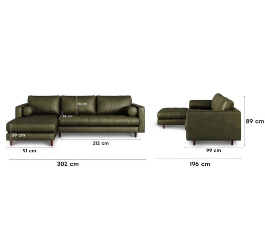 Insopack Sofa Luxe 6 Seater RHC (Green)