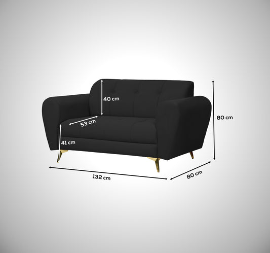Insopack Sofa Crown Icon 2 Seater (Black)