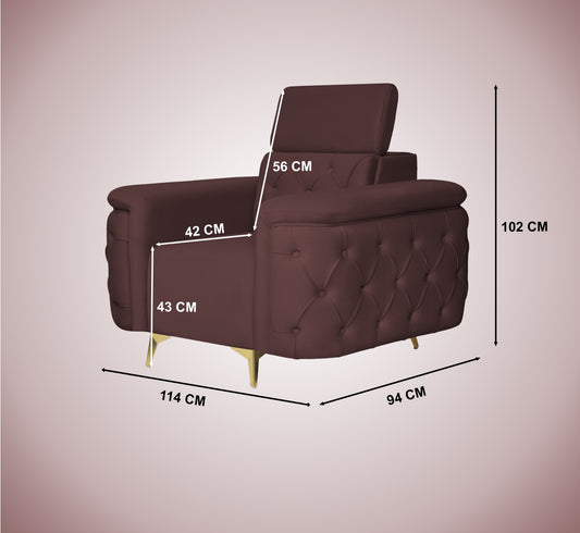 Insopack Sofa Aura 1 Seater (Brown)