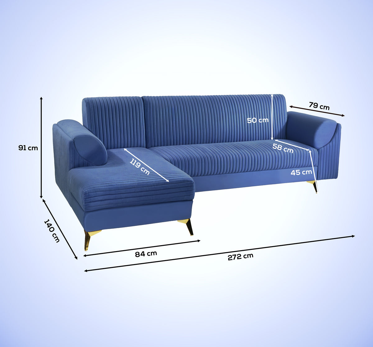 Insopack Sofa Signature 6 Seater RHC (Blue)