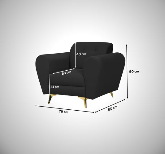 Insopack Sofa Crown Icon 1 Seater (Black)