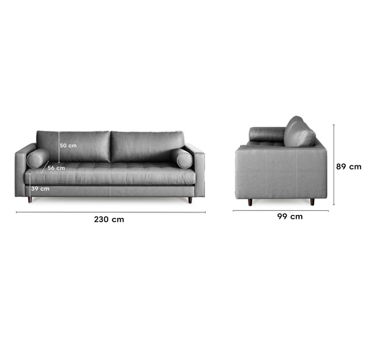 Insopack Sofa Luxe 3 Seater (Grey)