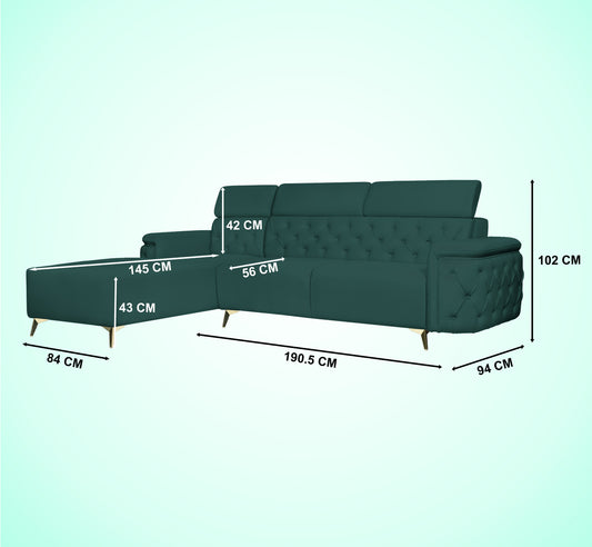Insopack Sofa Aura 6 Seater RHC (Green)