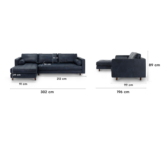 Insopack Sofa Luxe 6 Seater RHC (Blue)