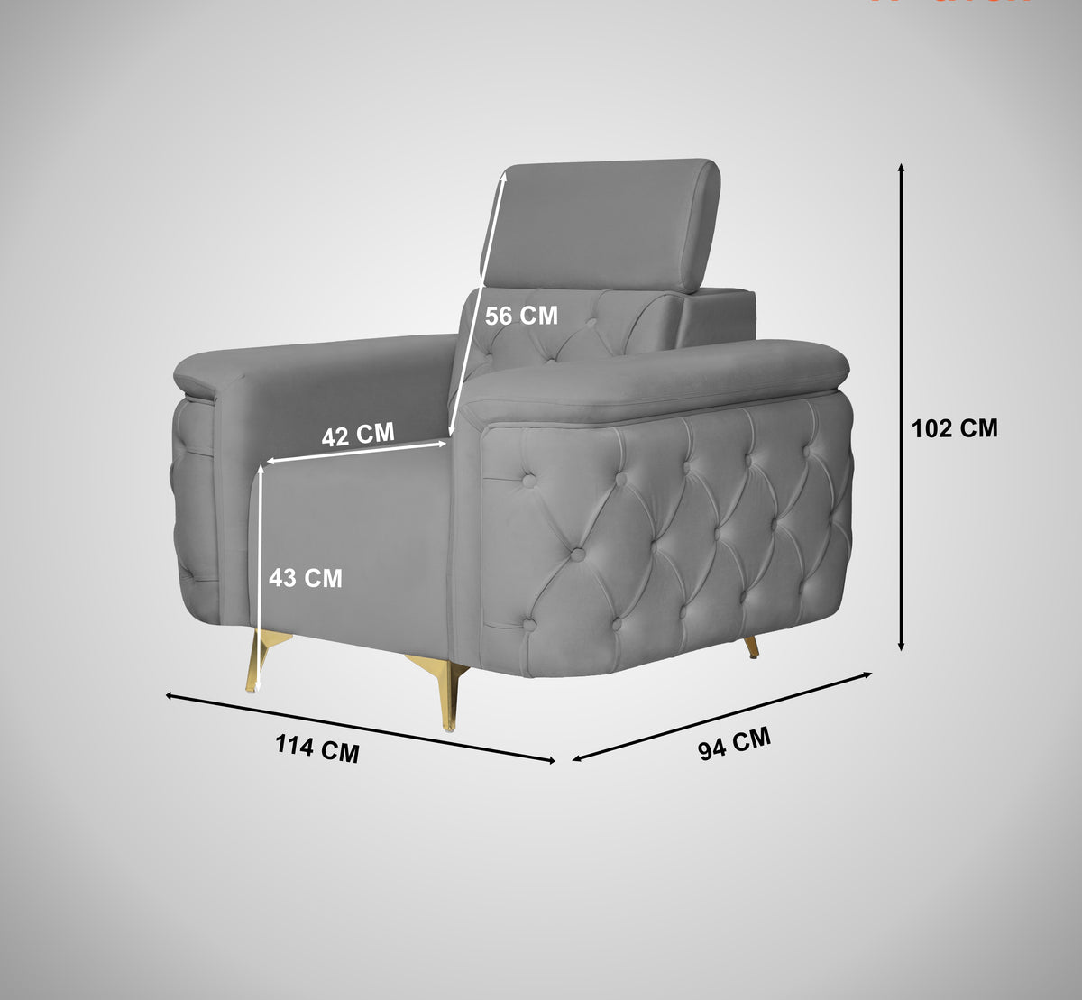 Insopack Sofa Aura 1 Seater (Grey)