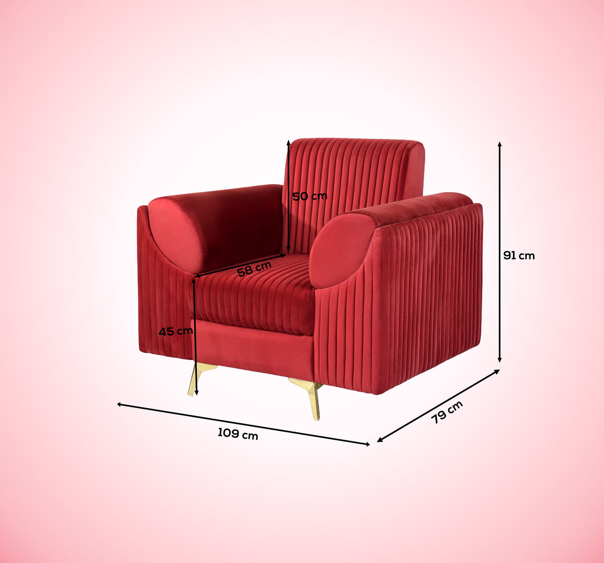 Insopack Sofa Signature 1 Seater (Maroon)