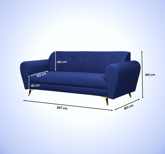 Insopack Sofa Crown Icon 3 Seater (Blue)