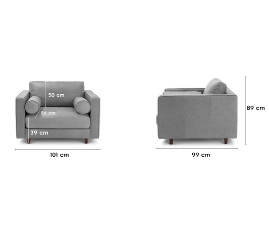 Insopack Sofa Luxe 1 Seater (Grey)