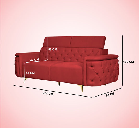 Insopack Sofa Aura 3 Seater (Maroon)
