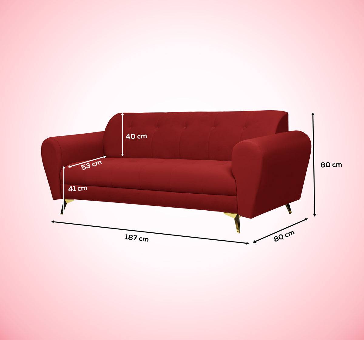 Insopack Sofa Crown Icon 3 Seater (Maroon)