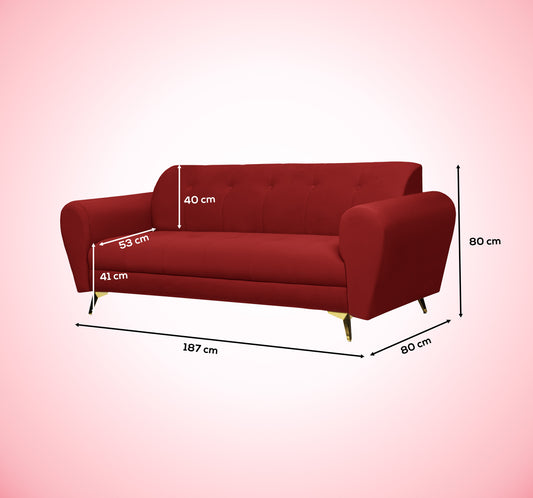 Insopack Sofa Crown Icon 3 Seater (Maroon)