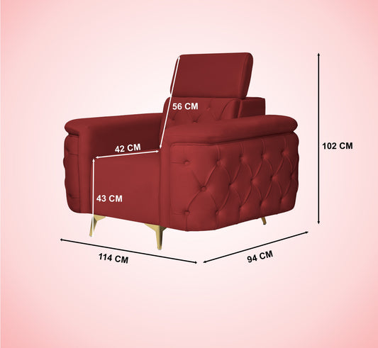 Insopack Sofa Aura 1 Seater (Maroon)