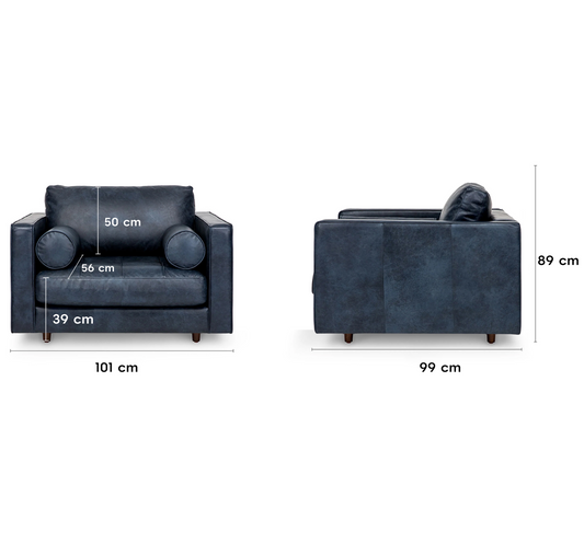 Insopack Sofa Luxe 1 Seater (Oxford Blue)