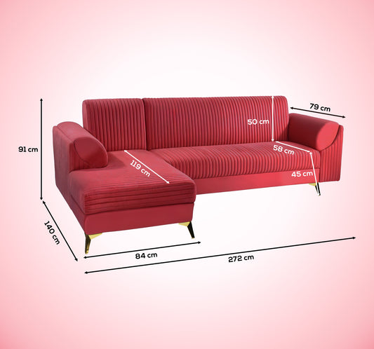 Insopack Sofa Signature 6 Seater LHC (Maroon)