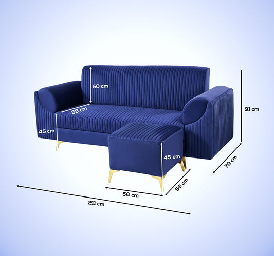 Insopack Sofa Signature 4 Seater Ottoman (Blue)