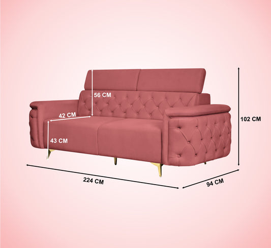 Insopack Sofa Aura 3 Seater (Peach)