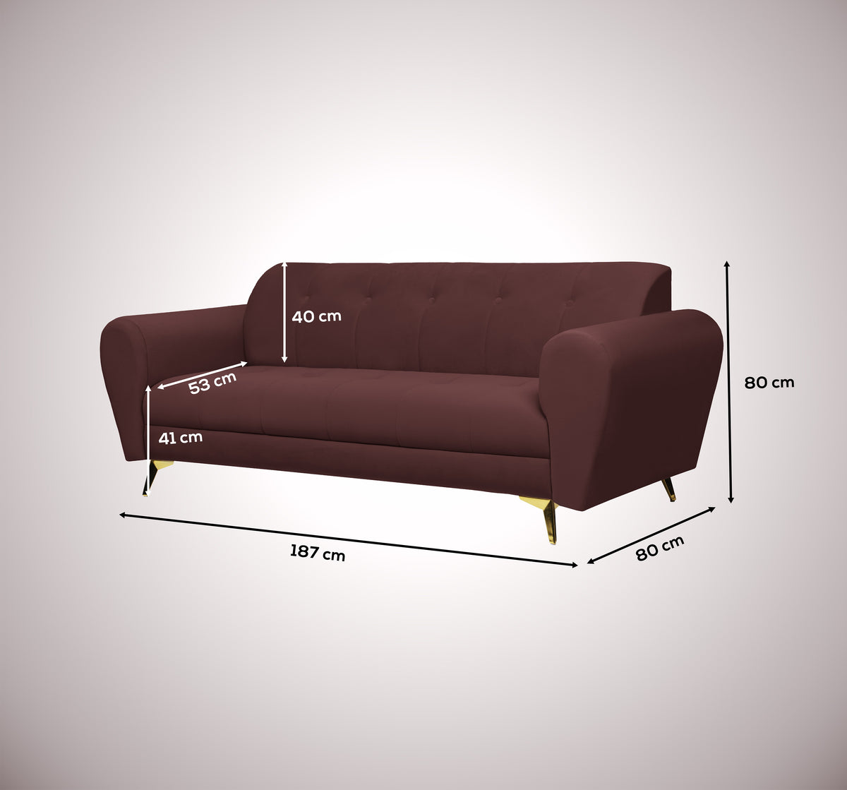 Insopack Sofa Crown Icon 3 Seater (Brown)
