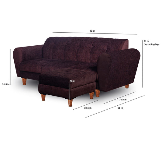 Insopack Sofa Crown 5 Seater with 2 Ottoman (Brown)
