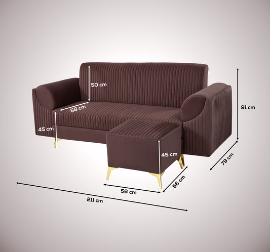Insopack Sofa Signature 5 Seater Ottoman (Brown)