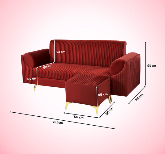 Insopack Sofa Signature 4 Seater Ottoman (Maroon)