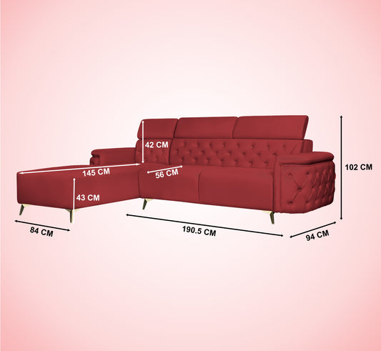Insopack Sofa Aura 6 Seater RHC (Maroon)