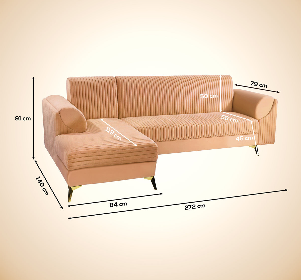 Insopack Sofa Signature 6 Seater LHC (Beige)