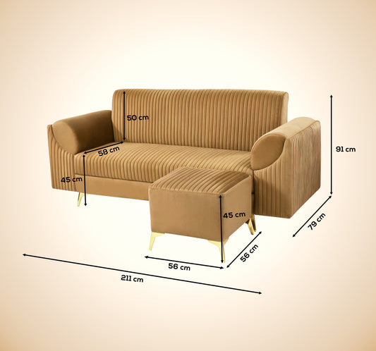 Insopack Sofa Signature 5 Seater Ottoman (Beige)