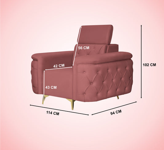 Insopack Sofa Aura 1 Seater (Peach)