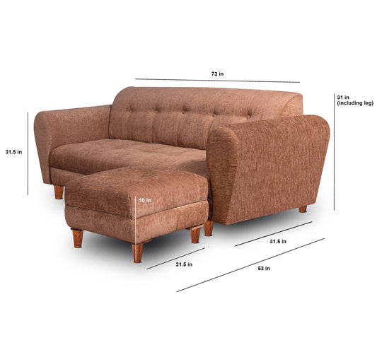 Insopack Sofa Crown 5 Seater with 2 Ottoman (Beige)