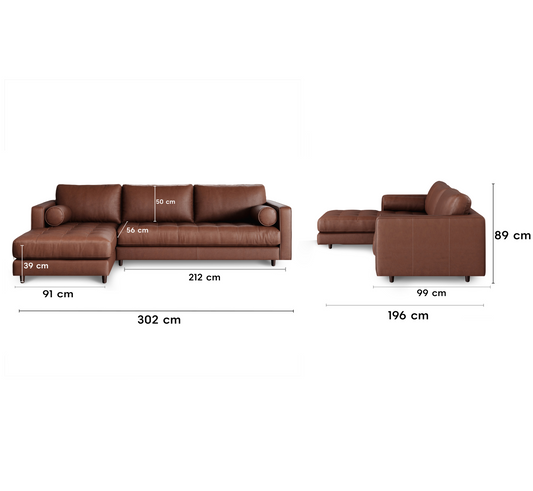 Insopack Sofa Luxe 6 Seater LHC (Taos Brown)