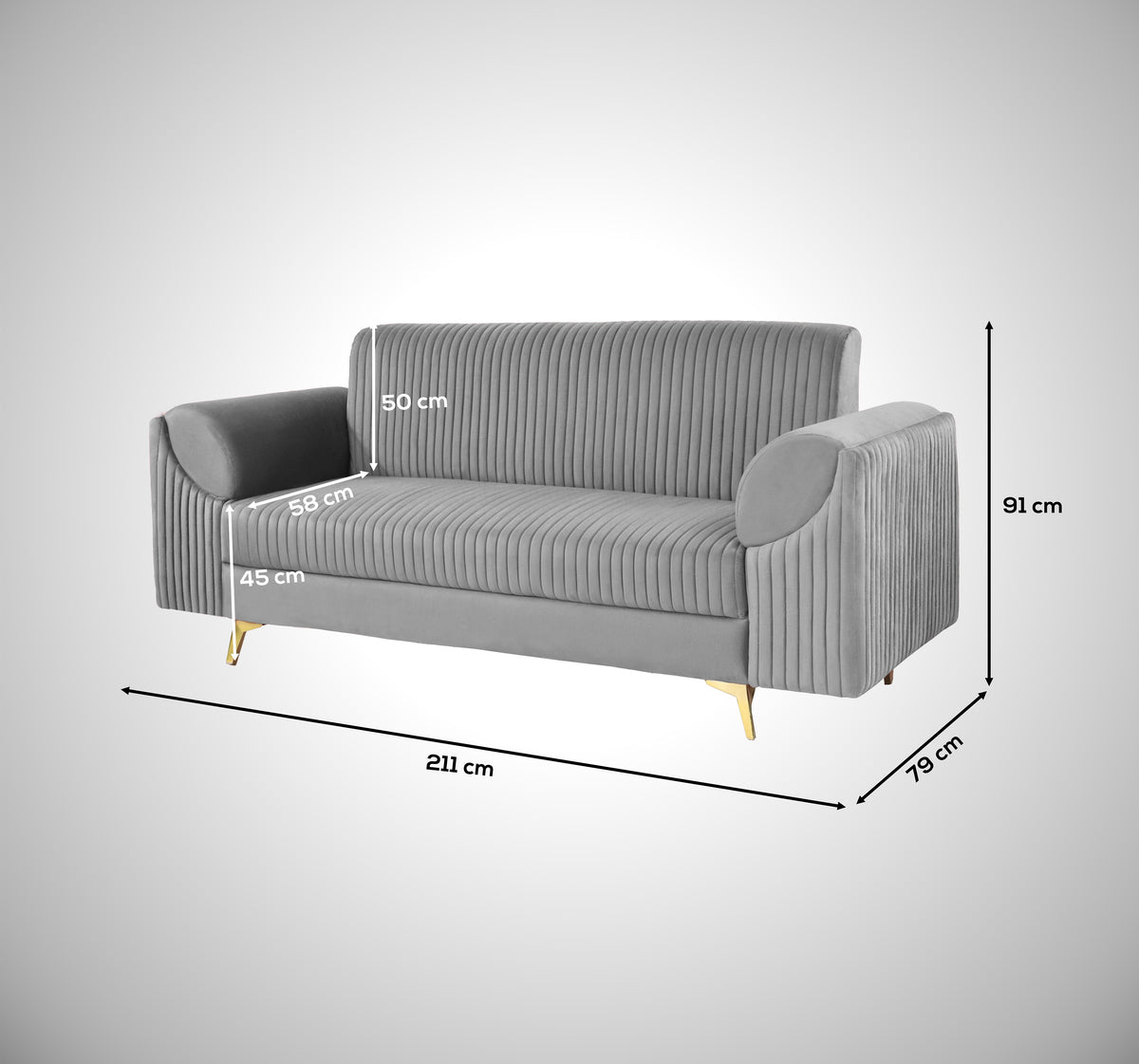 Insopack Sofa Signature 3 Seater (Grey)