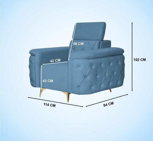 Insopack Sofa Aura 1 Seater (Sky Blue)